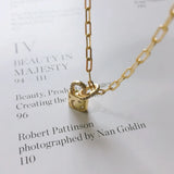 925 Silver Chain Lock Necklace Moon Star Padlock CZ Charms