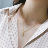 925 Silver Chain Lock Necklace Moon Star Padlock CZ Charms