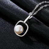 925 Silver Natural Pearl Pendant Necklace for Women