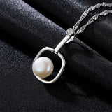 925 Silver Natural Pearl Pendant Necklace for Women