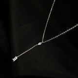 925 Sterling Silver Square Necklace Geometric Shape Vintage Pendant