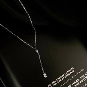 925 Sterling Silver Square Necklace Geometric Shape Vintage Pendant