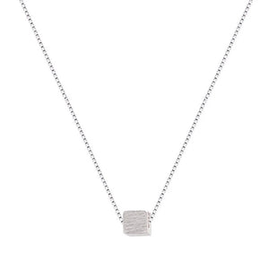 925 Silver Square Necklace for Women's Clavicle Chain, Wedding Jewelry
