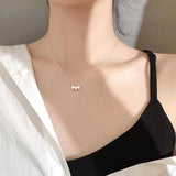 925 Silver Square Necklace for Women's Clavicle Chain, Wedding Jewelry