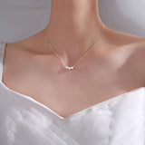 925 Silver Square Necklace for Women's Clavicle Chain, Wedding Jewelry