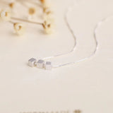 925 Silver Square Necklace for Women's Clavicle Chain, Wedding Jewelry