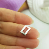 925 Sterling Silver Square Pendant, Square Charm with 1 Hole