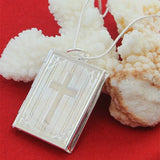 925 Silver Square Photo Frame Pendant Necklace Snake Chain