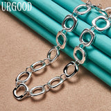 925 Silver Square Chain Necklace 20 Inch