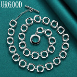 925 Silver Square Chain Necklace 20 Inch