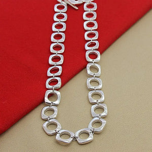 925 Silver Square Chain Necklace 20 Inch
