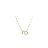 925 Silver Square Necklace Flashing Diamond Pendant Choker