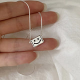 925 Silver Smile Face Chain Choker Necklace For Women Fine Jewelry