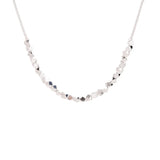925 Silver Square Sparkling Chain Necklace for Women