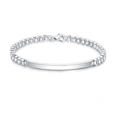 925 Sterling Silver Square Women Bracelets Hand Jewelry