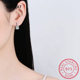 925 Silver Square Zircon Earring for Women
