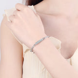 925 Silver Square Zircon Tennis Bracelet Chain Splice BSB101