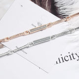 925 Silver Square Zircon Tennis Bracelet Chain Splice BSB101