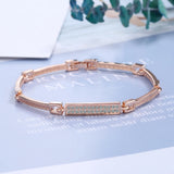 925 Silver Square Zircon Tennis Bracelet Chain Splice BSB101