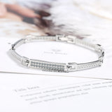 925 Silver Square Zircon Tennis Bracelet Chain Splice BSB101