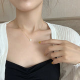 925 Silver Zirconia Necklace Geometric Pendant Choker for Women