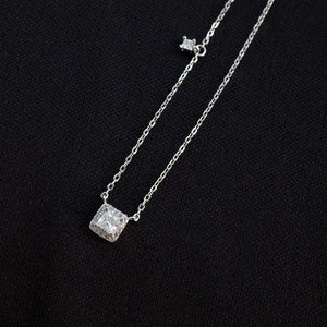 925 Silver Zirconia Necklace Geometric Pendant Choker for Women