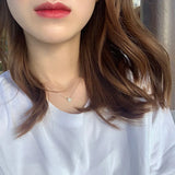 925 Silver Zirconia Necklace Geometric Pendant Choker for Women