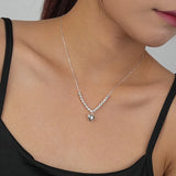 925 Sterling Silver Stacking Beads Love Heart Necklace for Women