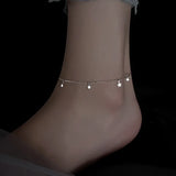 925 Silver Star Anklet Summer Foot Chain