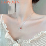 925 Silver Star Bead Necklace Strawberry Crystal Moonstone Chain