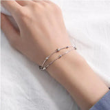 925 Silver Star Bracelets Double Layer Chain Bracelet For Women