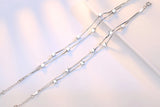 925 Silver Star Bracelets Double Layer Chain Bracelet For Women