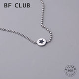925 Silver Star Chain Choker Necklace Retro Vintage Fine Jewelry