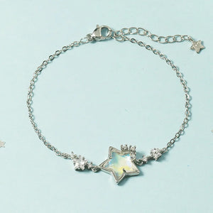 925 Silver Star Charm Bracelet Bangle Party Jewelry