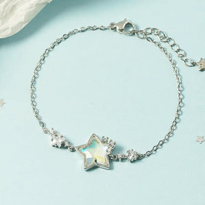 925 Silver Star Charm Bracelet Bangle Party Jewelry