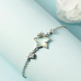 925 Silver Star Charm Bracelet Bangle Party Jewelry
