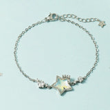 925 Silver Star Charm Bracelet Bangle Party Jewelry