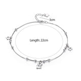 925 Silver Star Charms Anklet Box Chain Foot Jewelry for Women Girls