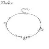 925 Silver Star Charms Anklet Box Chain Foot Jewelry for Women Girls