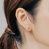 925 Silver Star Christmas Tree Stud Earrings Zircon Inlay Lady Jewelry Gift