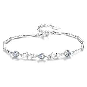 925 Silver Star Crystal Bracelet for Women
