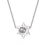 925 Silver Star Crystal Necklace Wedding Jewelry
