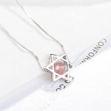 925 Silver Star Crystal Necklace Wedding Jewelry
