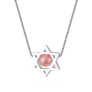 925 Silver Star Crystal Necklace Wedding Jewelry