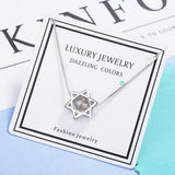 925 Silver Star Crystal Necklace Wedding Jewelry