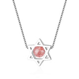 925 Silver Star Crystal Necklace Wedding Jewelry