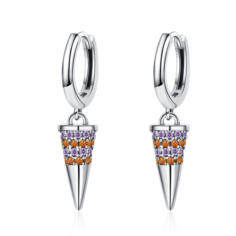 925 Silver Star Hoop Earrings Zircon Wedding Party Jewelry for Women