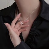925 Silver Star Moon Necklace Zircon Moon Pendant Clavicle Chain