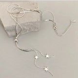 925 Sterling Silver Star Necklace Adjustable Length Charm Pendant Joker Choker