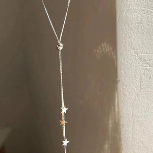 925 Sterling Silver Star Necklace Adjustable Length Charm Pendant Joker Choker